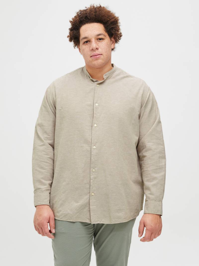 Jack & Jones PlusSize Langarmhemd »JJEBREEZE LINEN BLE BAND SHIRT LS SN PLS« von Jack & Jones PlusSize