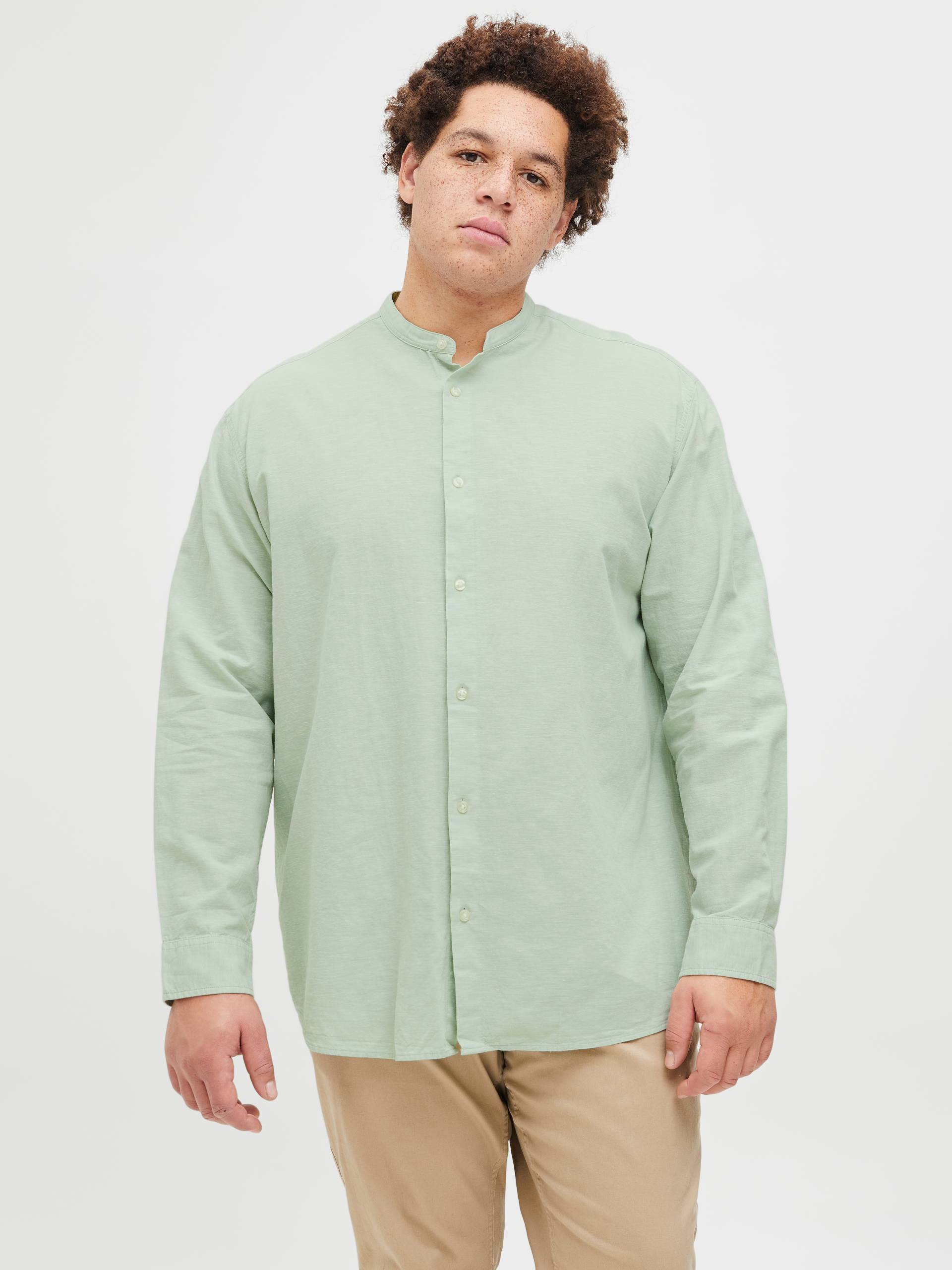 Jack & Jones PlusSize Langarmhemd »JJEBREEZE LINEN BLE BAND SHIRT LS SN PLS« Jack & Jones PlusSize Langarmhemd »JJEBREEZE LINEN BLE BAND SHIRT LS SN PLS« von Jack & Jones PlusSize