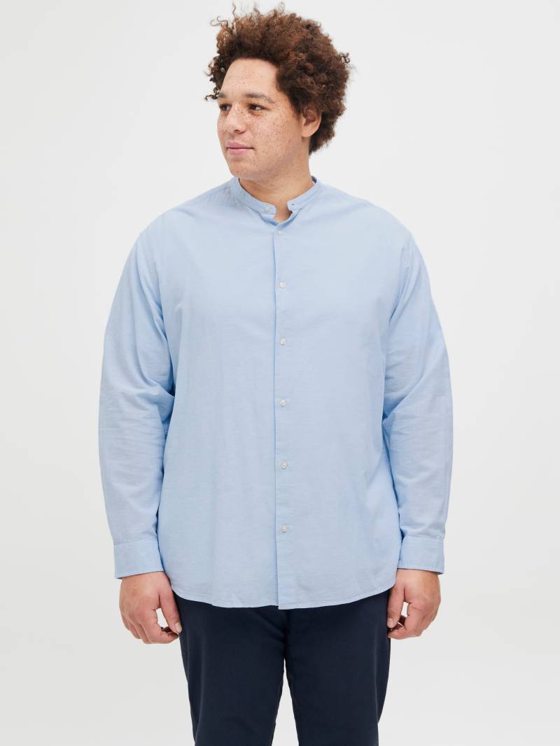 Jack & Jones PlusSize Langarmhemd »JJEBREEZE LINEN BLE BAND SHIRT LS SN PLS« von Jack & Jones PlusSize