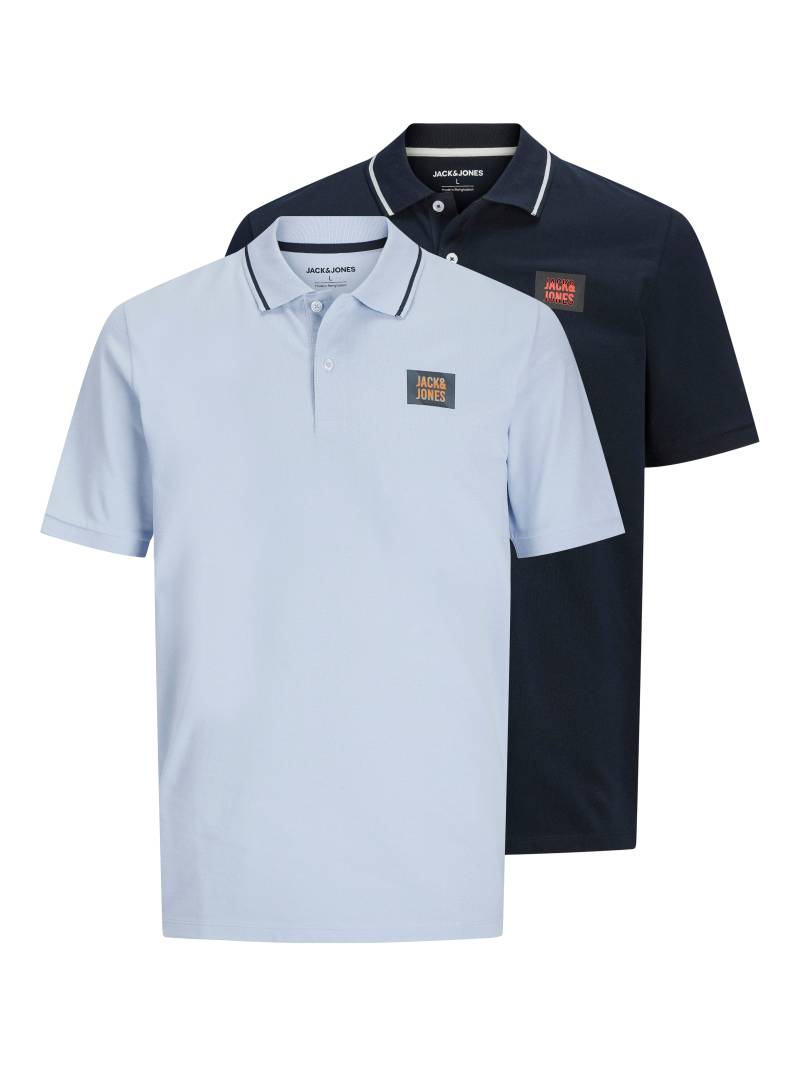 Jack & Jones PlusSize Poloshirt »JJHUDSON POLO SS 2PK MP PLS«, (2 tlg.), aus Pikeequalität von Jack & Jones PlusSize