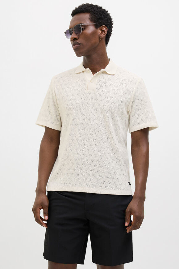 Jack & Jones Premium JPRBLATRENT Strick Poloshirt | Cloud Dancer | Herren  | XL von Jack & Jones Premium