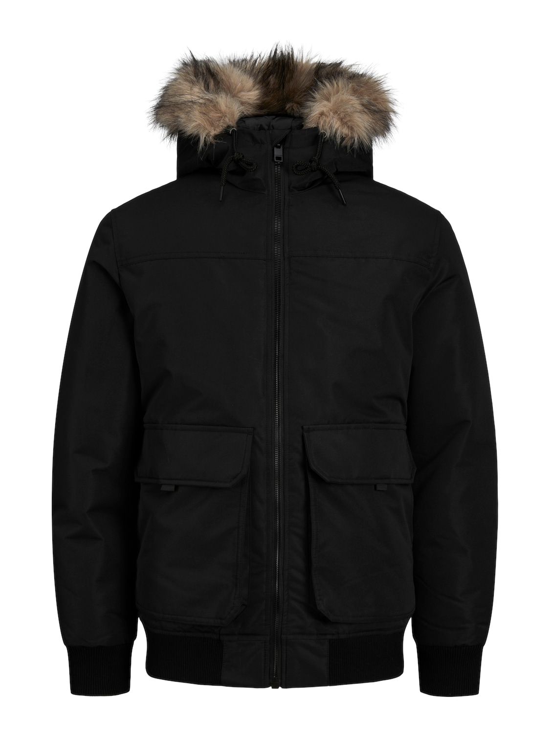 Jack & Jones Bomberjacke »JJCONSTRUCT FAUX FUR BOMBER«, mit Kapuze, Kapuze mit abnehmbarem Kunstfell-Rand von Jack & Jones