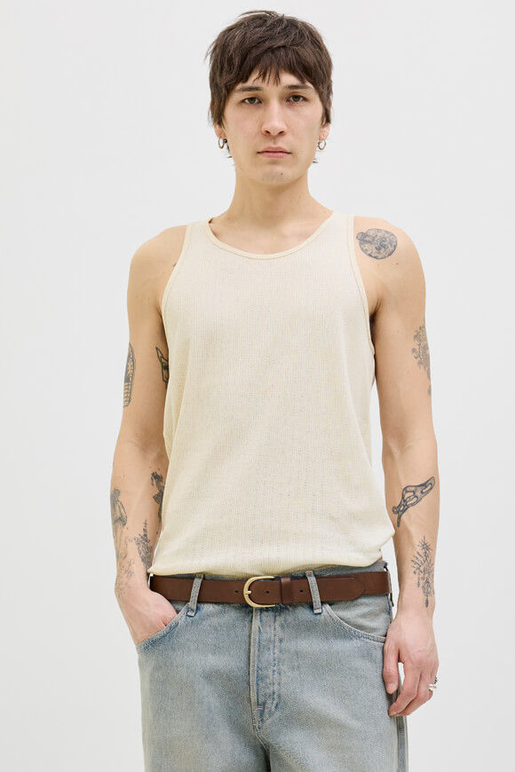 Jack & Jones Geripptes Tanktop | Antique White | Herren  | XS von Jack & Jones