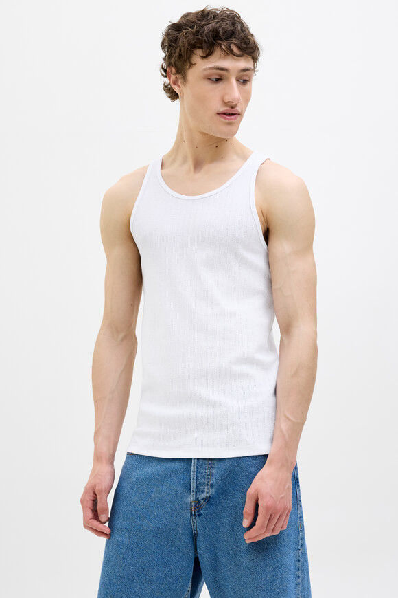 Jack & Jones Geripptes Tanktop | Bright White | Herren  | L von Jack & Jones