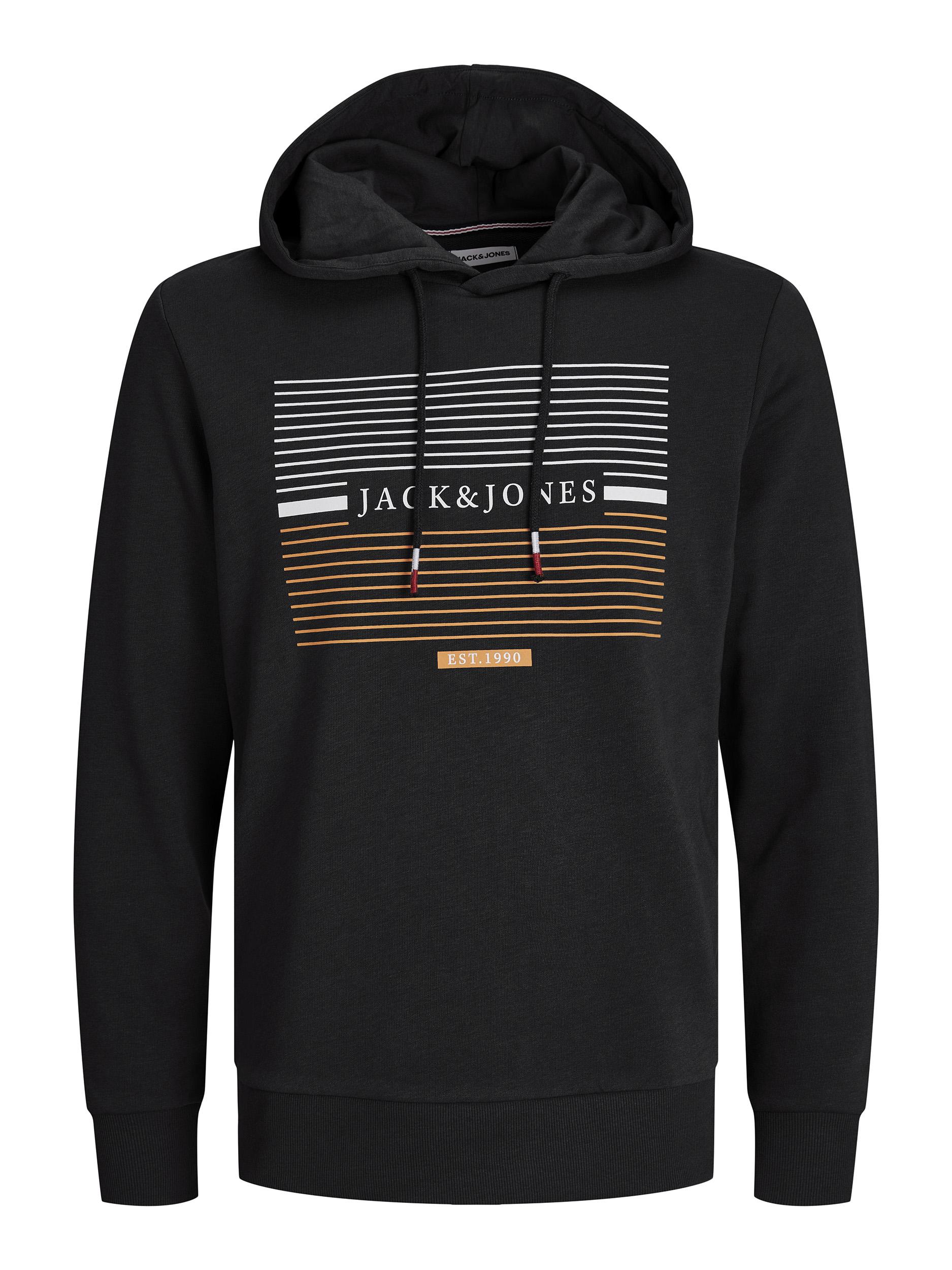 Jack & Jones Hoodie »JJCYRUS SWEAT HOOD: Komfortable Baumwollmischung mit coolem Gummidruck«, (Lässiger Hoodie: Basic Schnitt & peppiger Aufdruck) von Jack & Jones