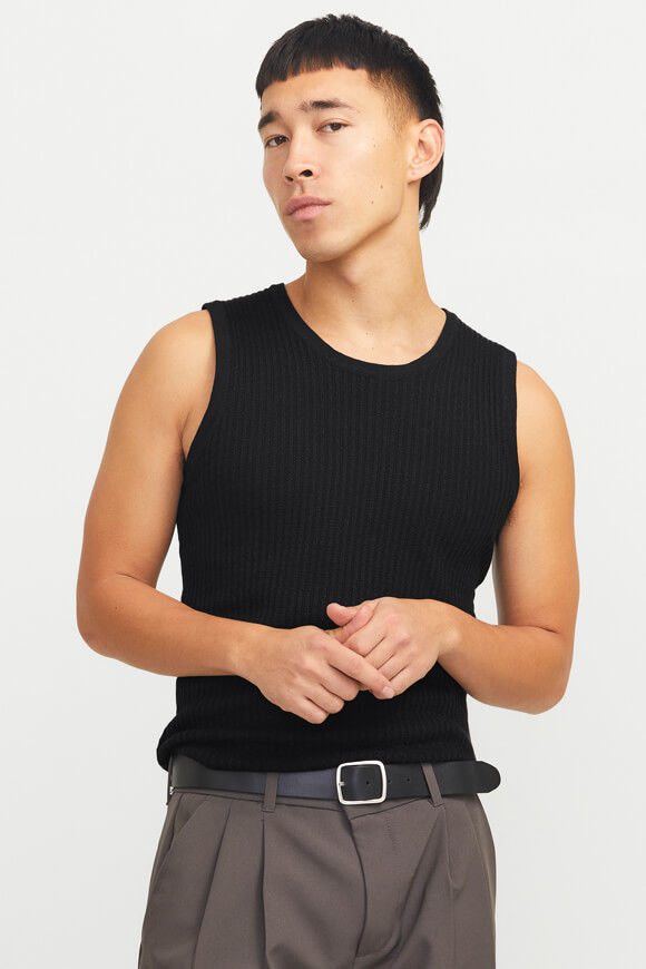 Jack & Jones JORMARRAKECH Oversize Strick Tanktop | Black | Herren  | M von Jack & Jones