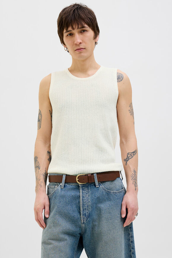 Jack & Jones JORMARRAKECH Oversize Strick Tanktop | Sea Salt | Herren  | M von Jack & Jones