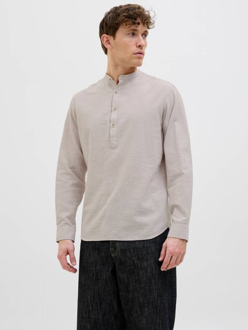 Jack & Jones Langarmhemd »JJESUMMER HALF PLACKET SHIRT LS SN«, mit Bandkragen von Jack & Jones