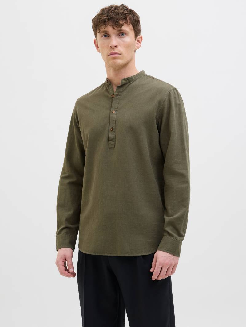 Jack & Jones Langarmhemd »JJESUMMER HALF PLACKET SHIRT LS SN«, mit Bandkragen von Jack & Jones