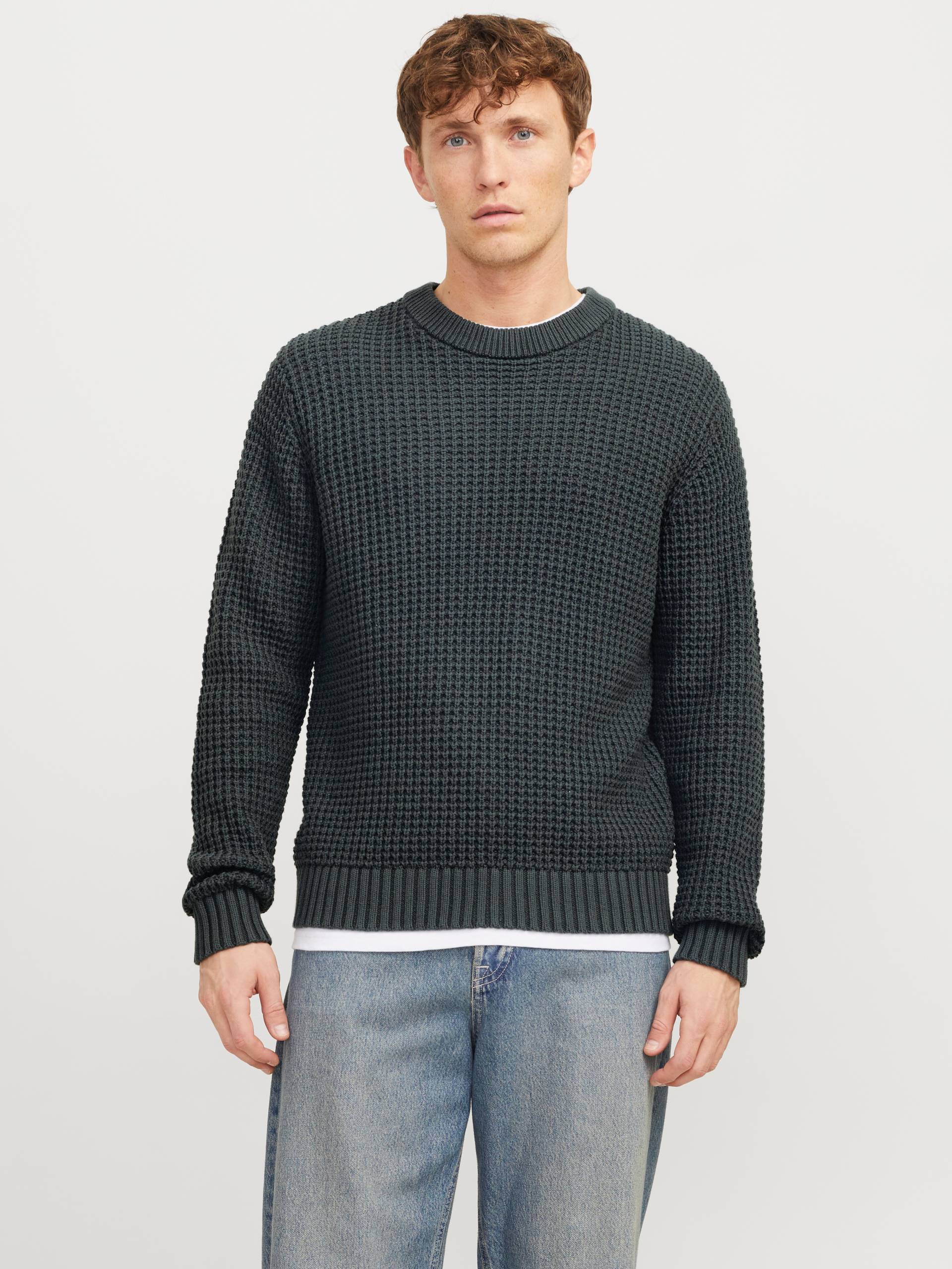 Jack & Jones Rundhalspullover »JCOZION KNIT CREW NECK BF«, mit markanter Struktur von Jack & Jones