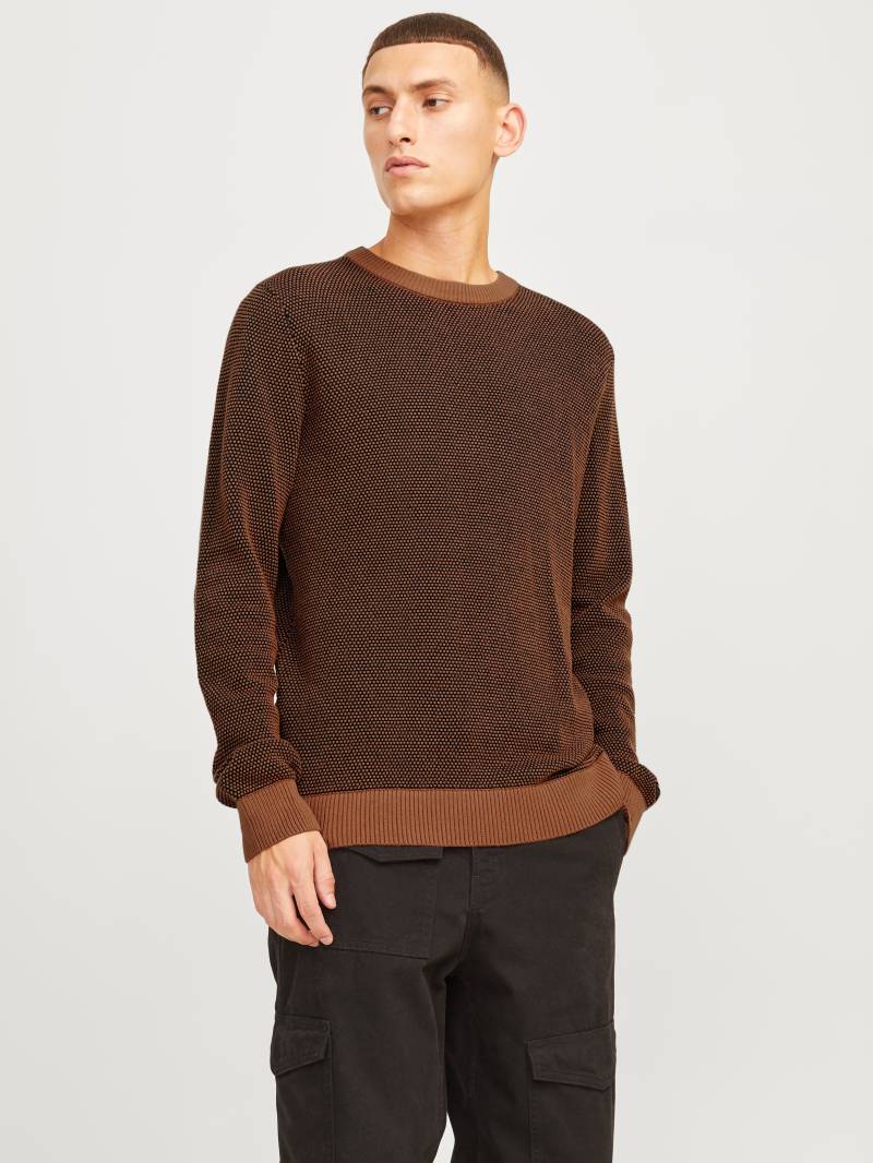 Jack & Jones Rundhalspullover »JJEGLOBE KNIT CREW NECK NOOS«, in Strick Optik von Jack & Jones