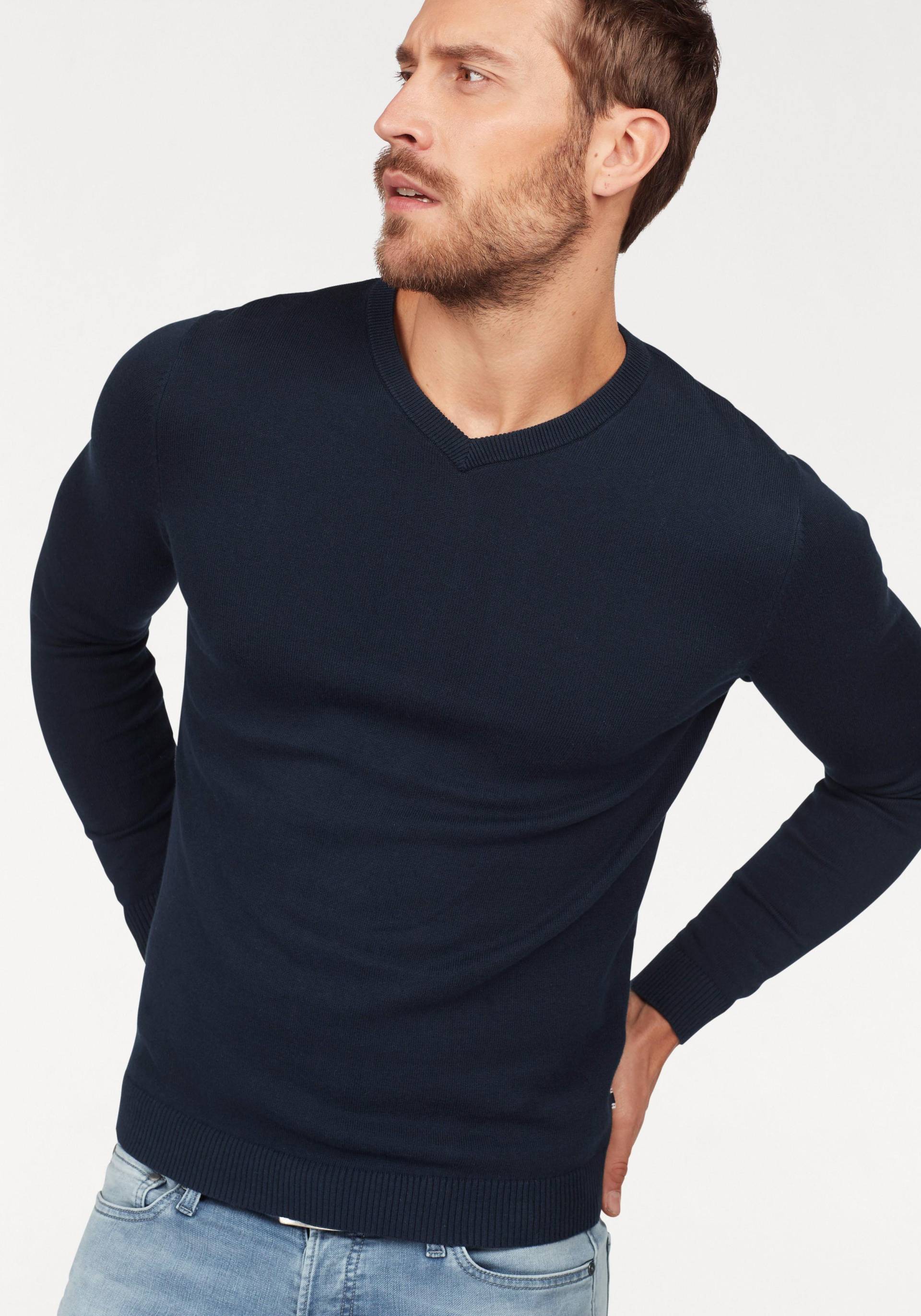 Jack & Jones V-Ausschnitt-Pullover »JJEBASIC KNIT V-NECK« von Jack & Jones