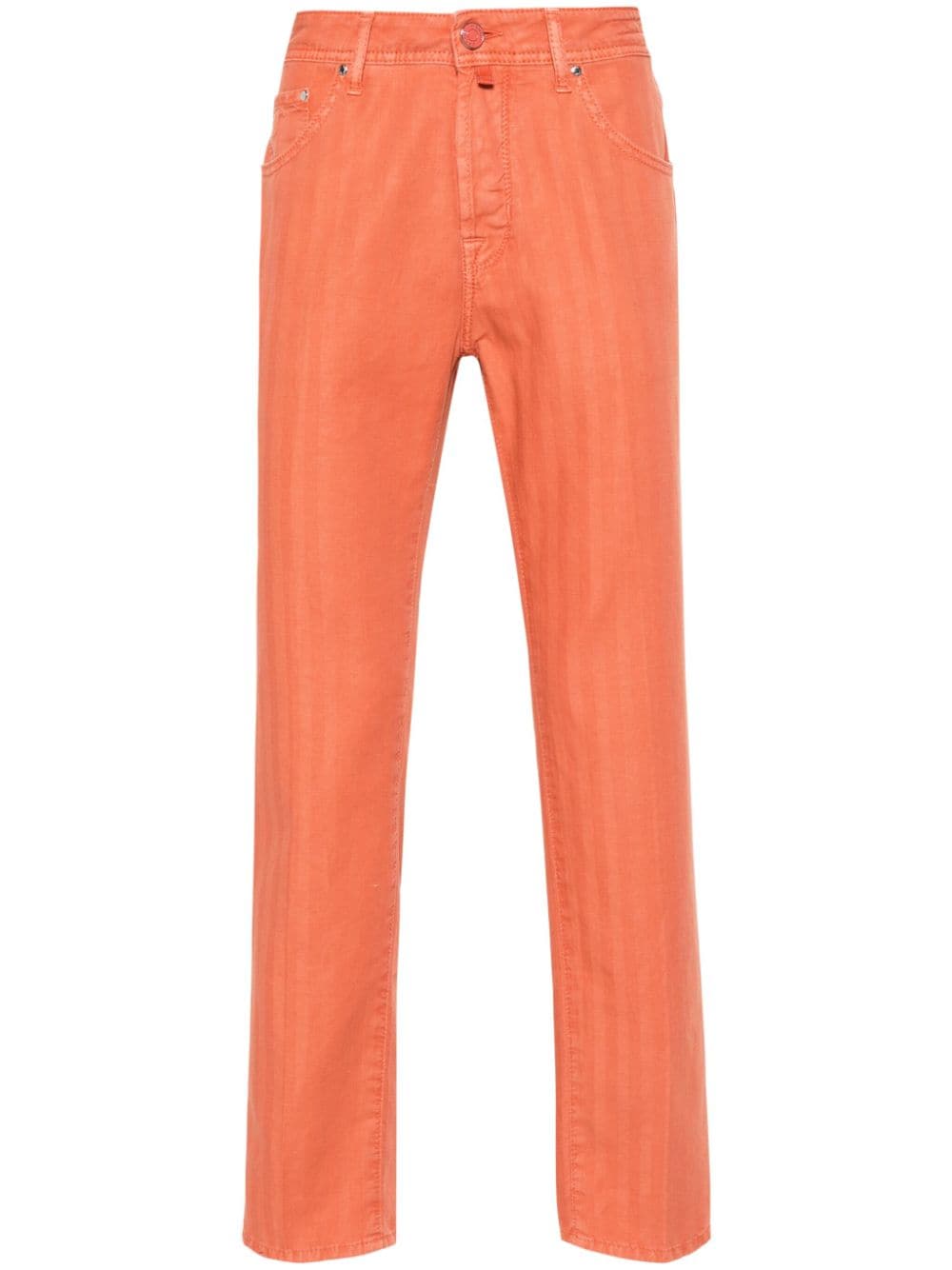 Jacob Cohën Scott herringbone tapered trousers - Orange von Jacob Cohën