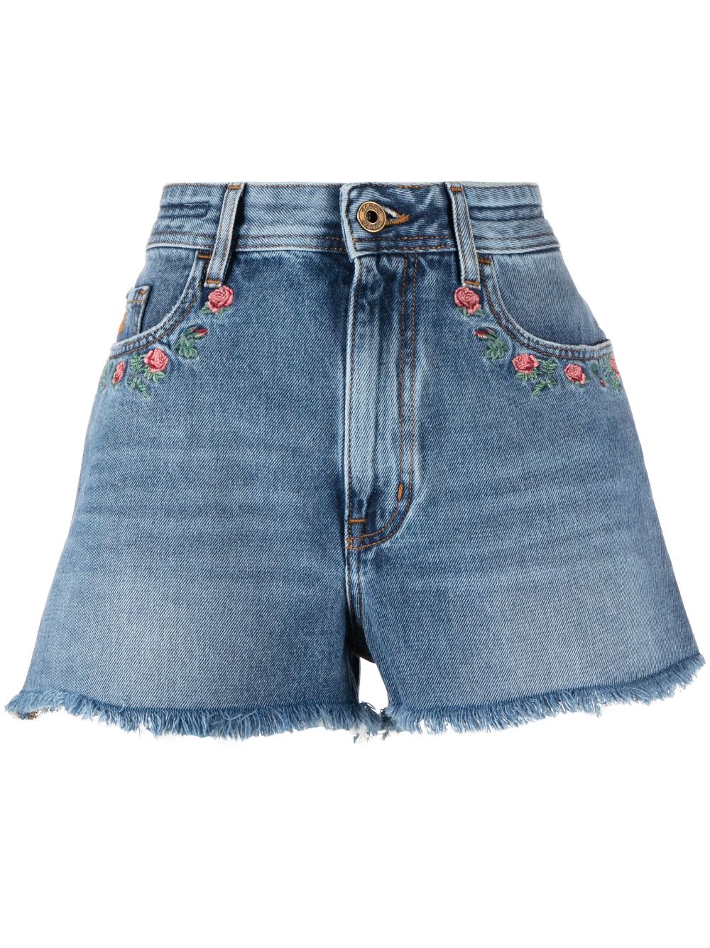 Jacob Cohën floral-embroidered denim shorts - Blue von Jacob Cohën