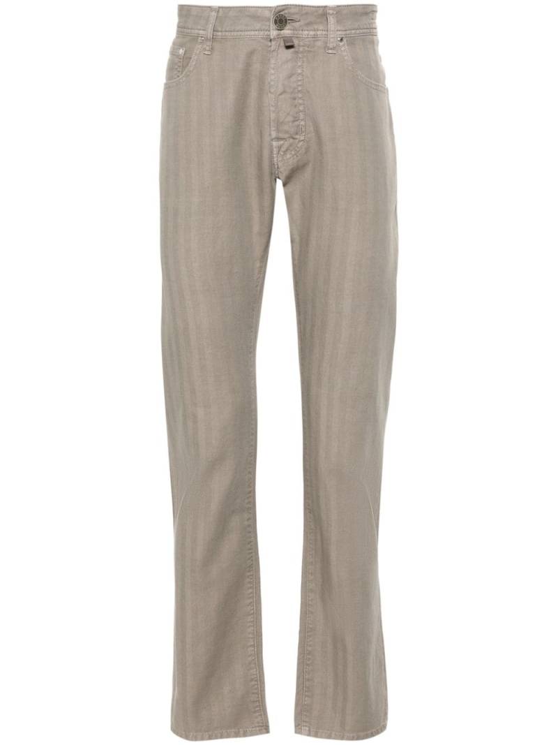 Jacob Cohën herringbone straight-leg trousers - Grey von Jacob Cohën