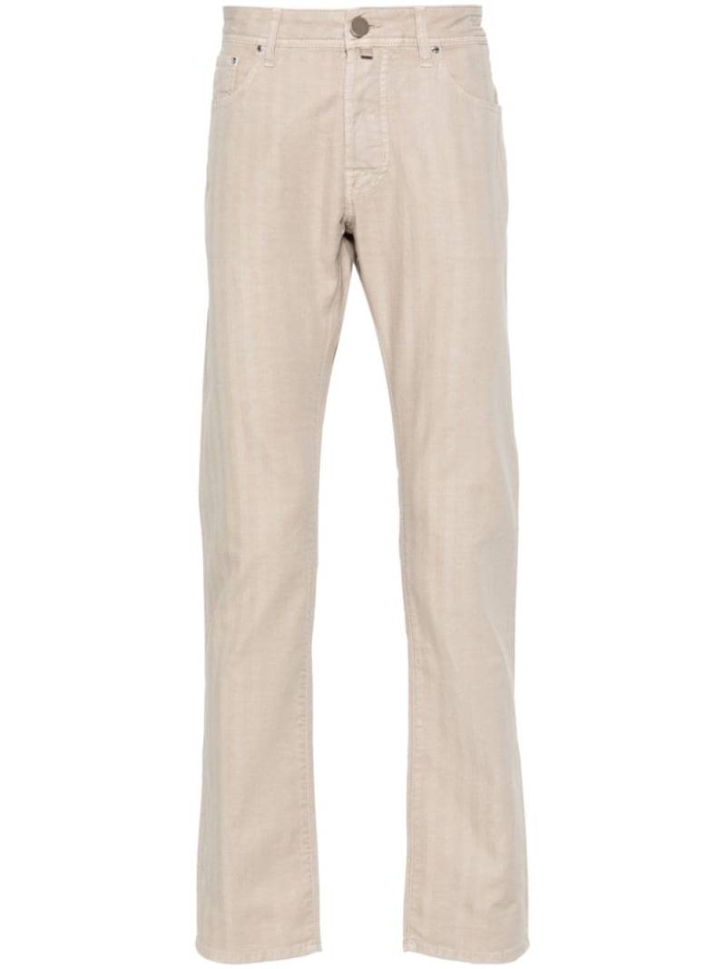 Jacob Cohën herringbone tapered-leg trousers - Neutrals von Jacob Cohën