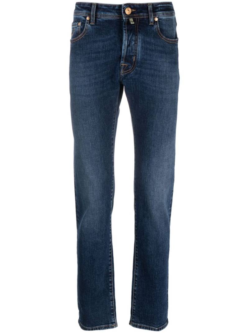 Jacob Cohën logo-patch mid-rise slim-fit jeans - Blue von Jacob Cohën