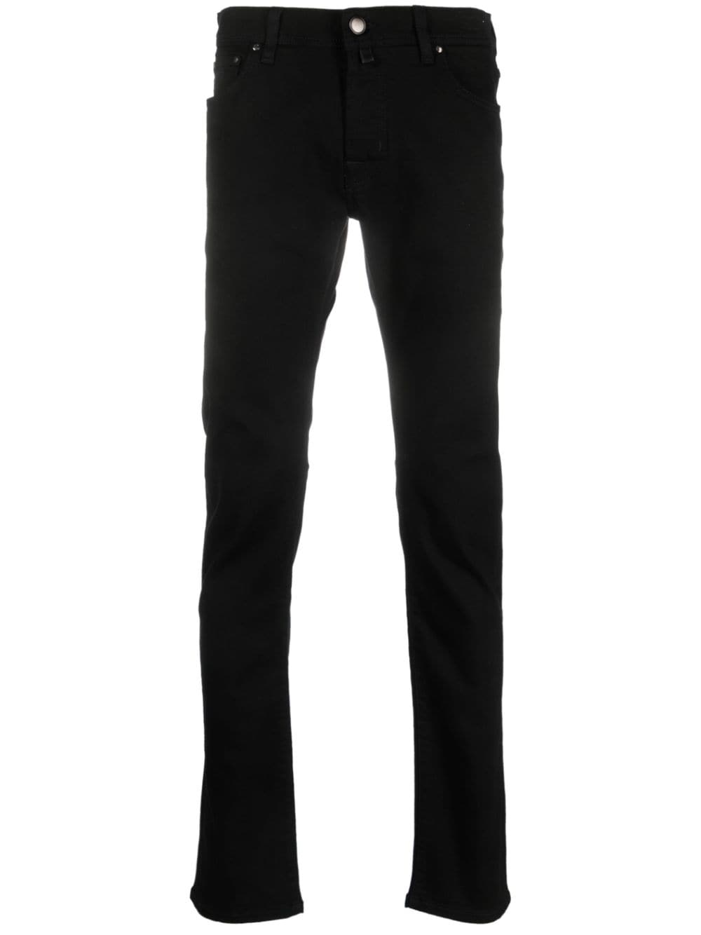 Jacob Cohën logo-patch slim-cut jeans - Black von Jacob Cohën