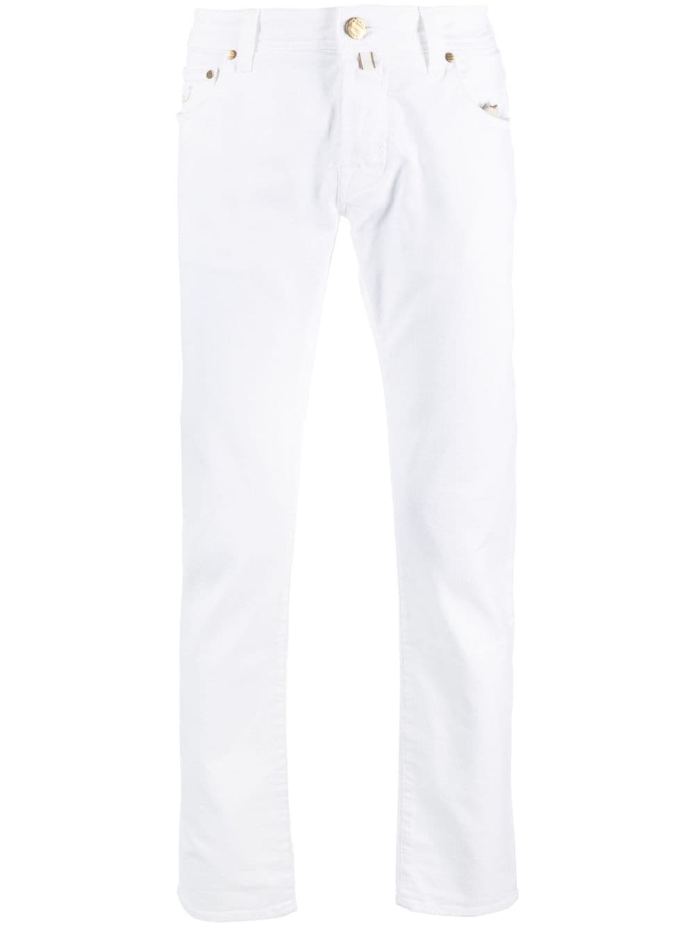 Jacob Cohën logo-patch slim-cut jeans - White von Jacob Cohën