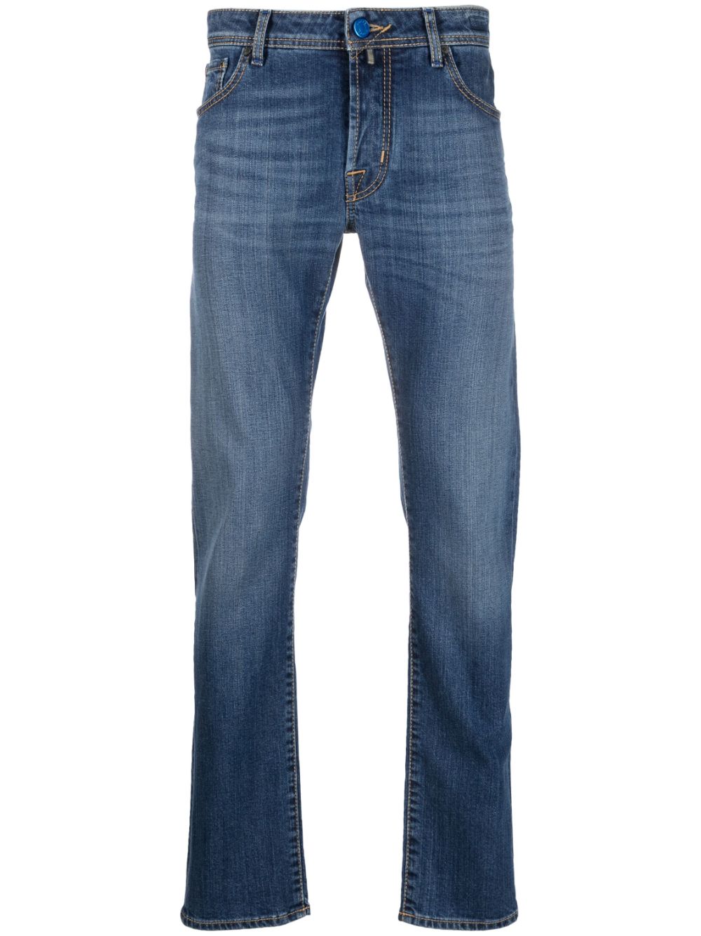 Jacob Cohën logo-patch slim-fit jeans - Blue von Jacob Cohën