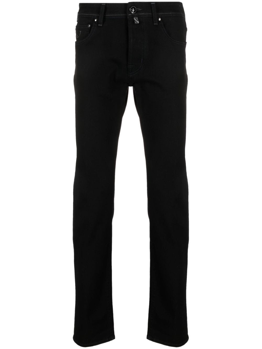 Jacob Cohën logo-patch straight-leg jeans - Black von Jacob Cohën