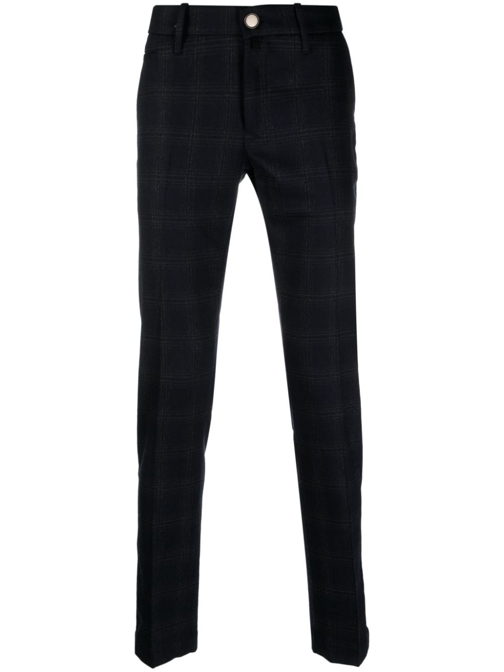 Jacob Cohën plaid-check wool-blend tapered trousers - Blue von Jacob Cohën