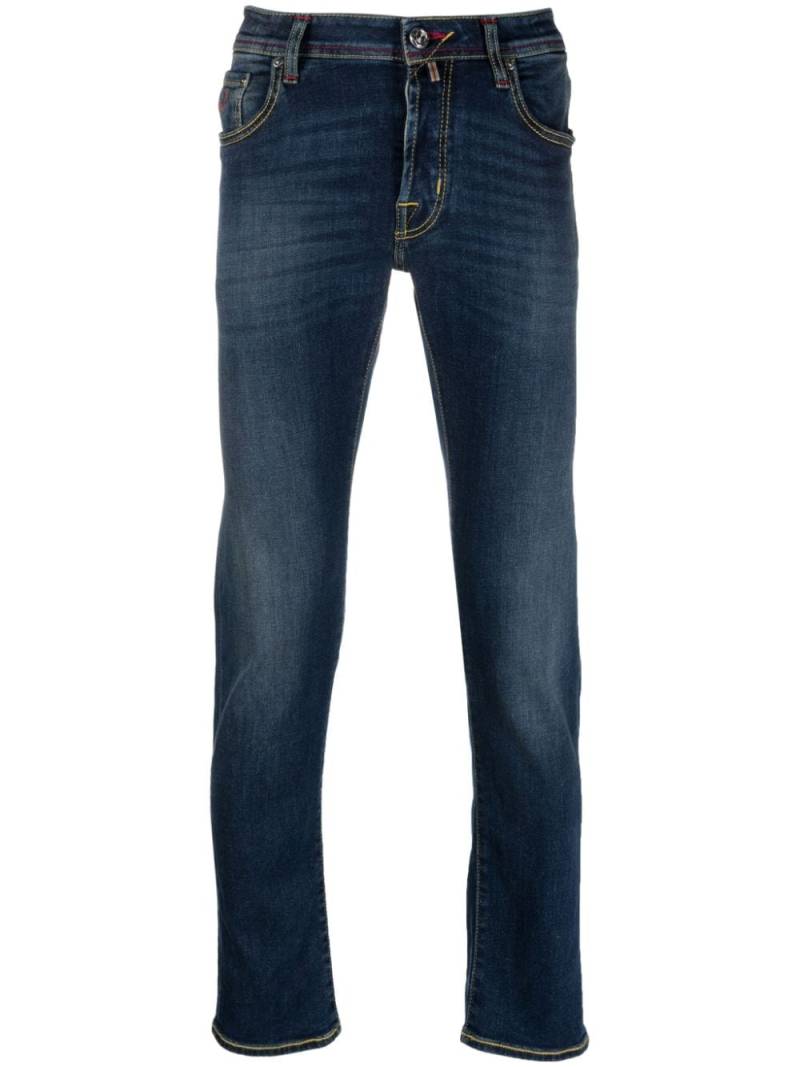 Jacob Cohën skinny-leg logo-patch jeans - Blue von Jacob Cohën