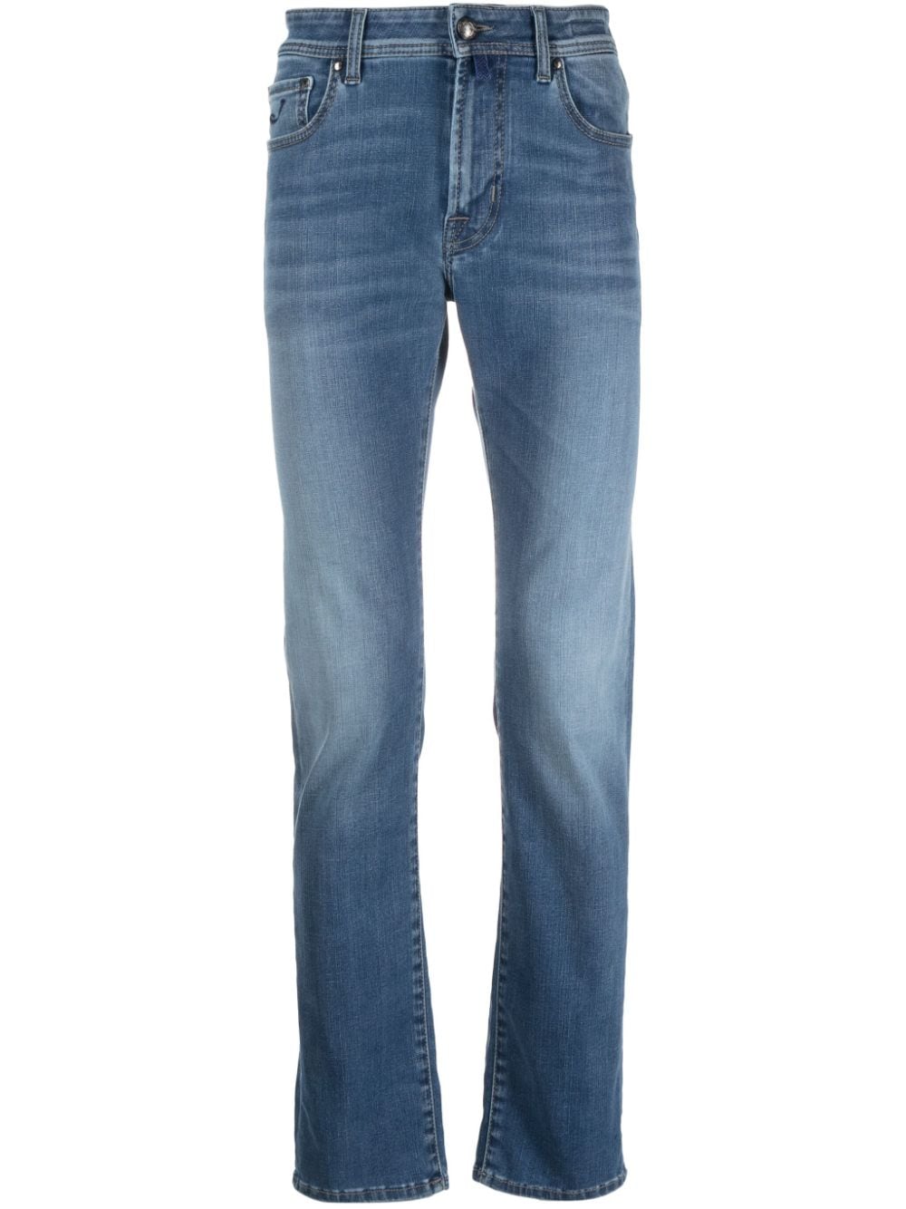 Jacob Cohën slim-cut whiskered-effect jeans - Blue von Jacob Cohën