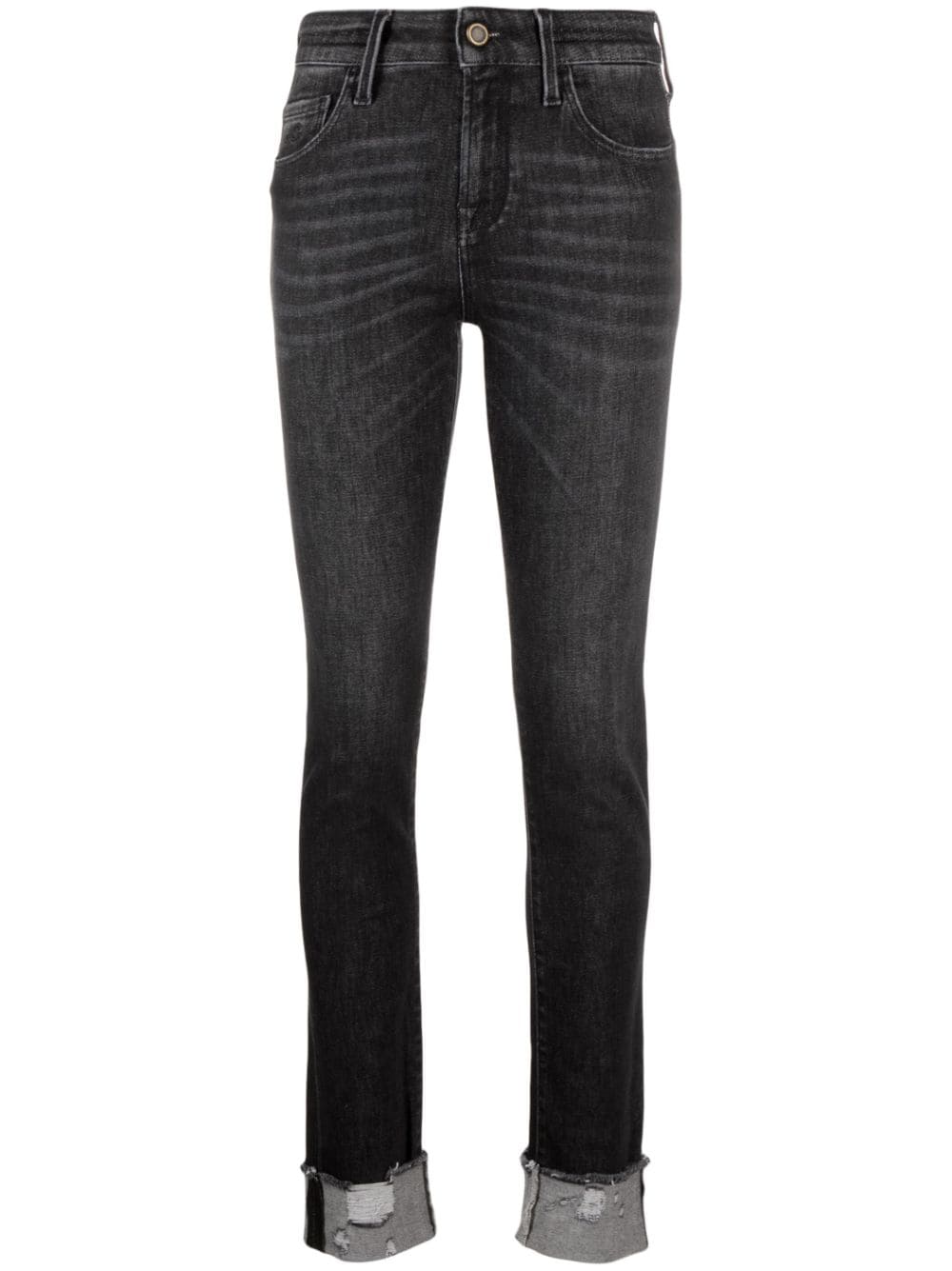 Jacob Cohën turn-up hem skinny jeans - Black von Jacob Cohën