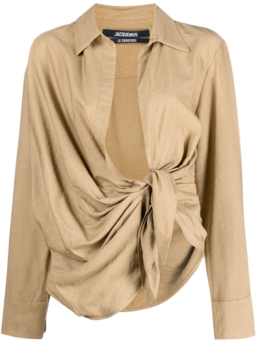 Jacquemus La Chemise Bahia draped shirt - Neutrals von Jacquemus