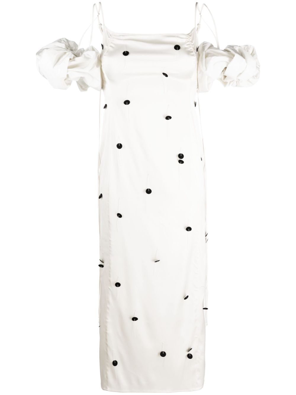 Jacquemus Chouchou polka-dot midi dress - White von Jacquemus