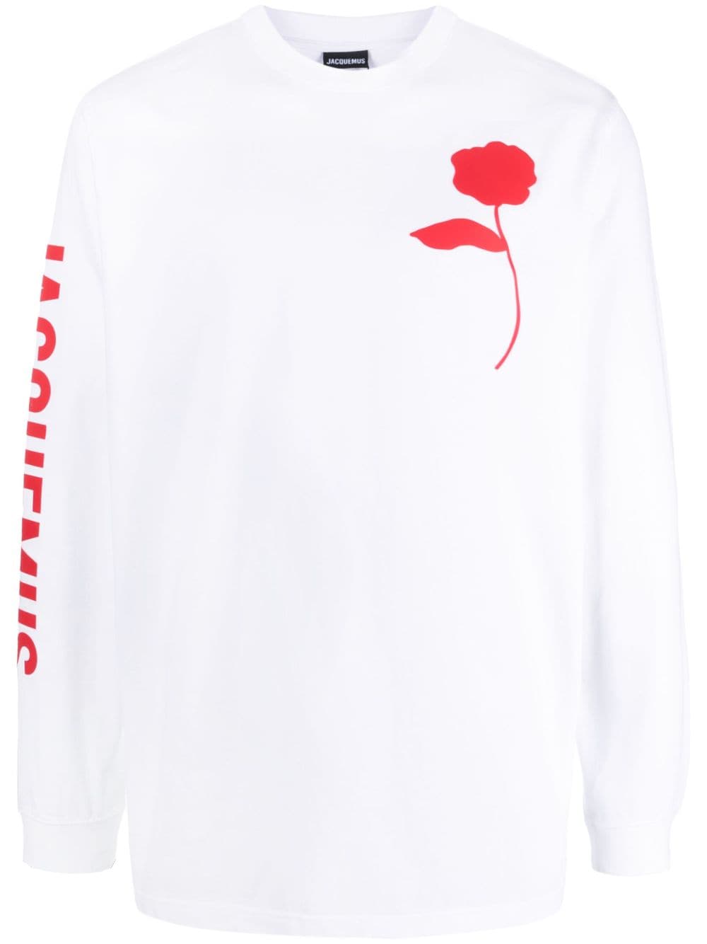 Jacquemus Le T-shirt Ciceri rose-print top - White von Jacquemus