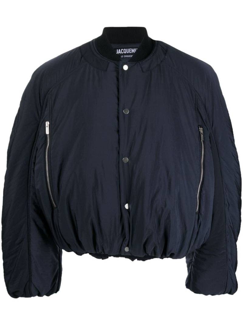 Jacquemus Croissant puffer bomber jacket - Blue von Jacquemus