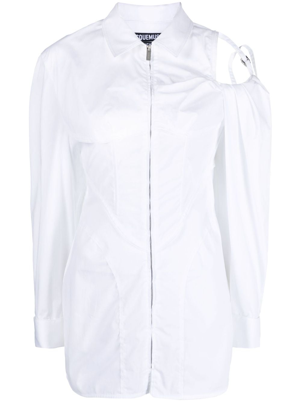 Jacquemus Galliga asymmetric shirt dress - White von Jacquemus