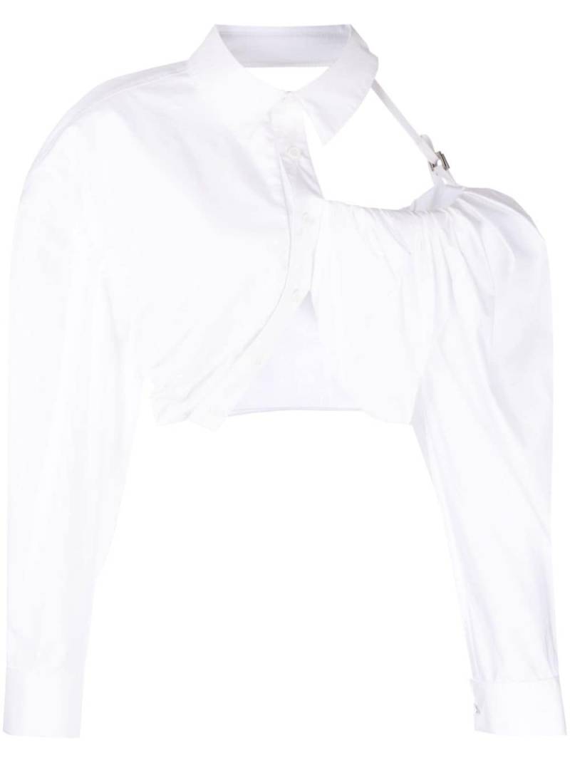 Jacquemus La Chemise Galliga cut out-detail cropped shirt - White von Jacquemus