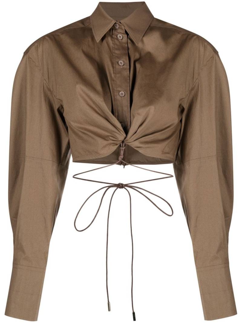 Jacquemus La Chemise Plidao cropped shirt - Brown von Jacquemus