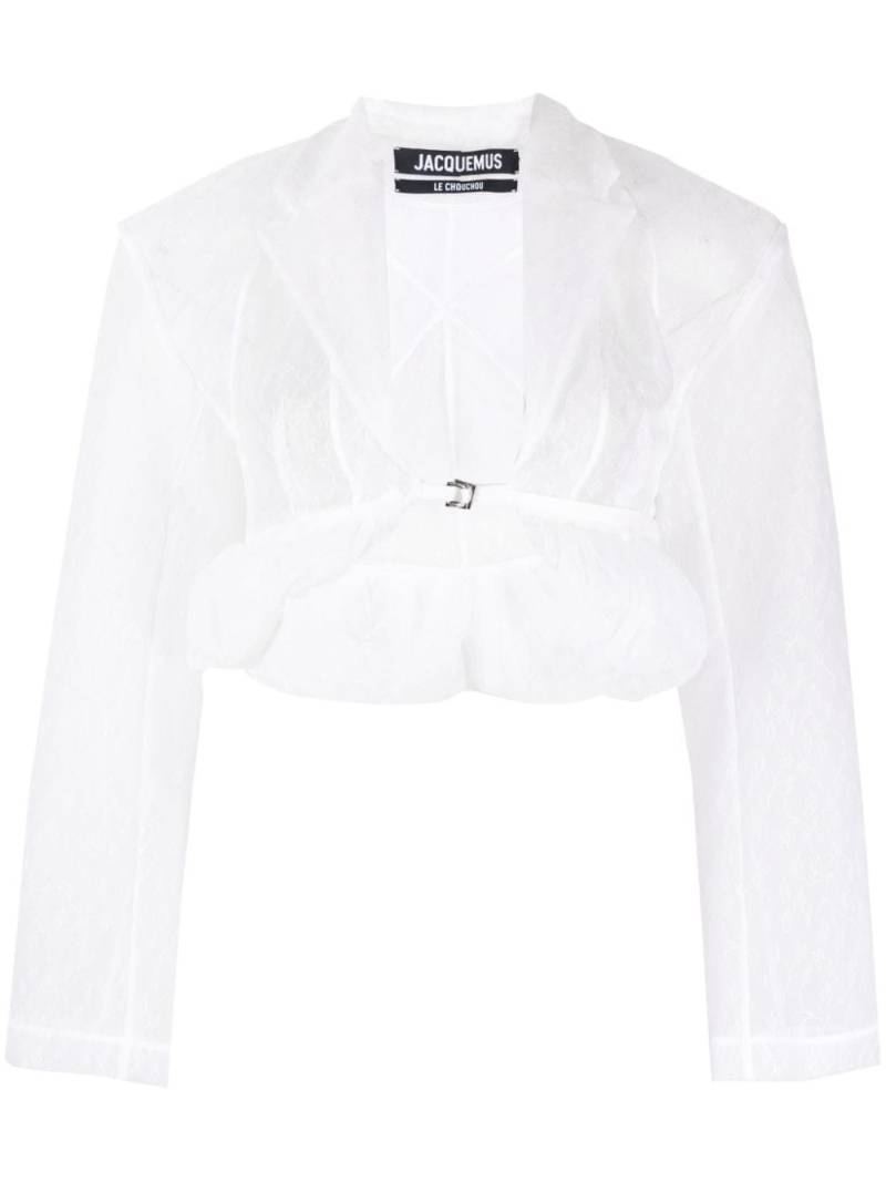 Jacquemus La Veste Dentelle cropped jacket - White von Jacquemus