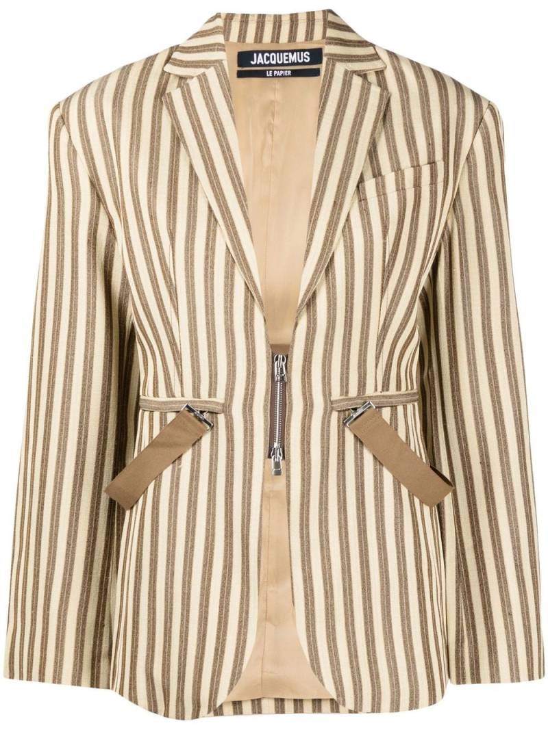 Jacquemus La Veste Filu striped blazer - Brown von Jacquemus