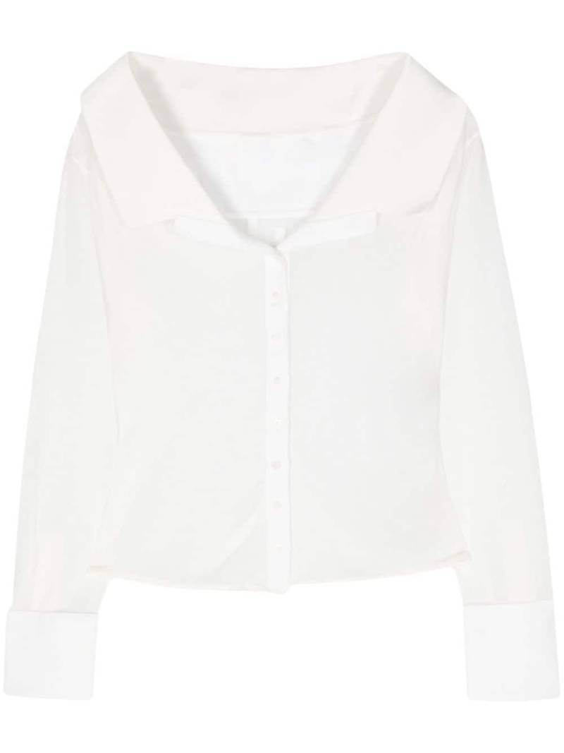 Jacquemus La chemise Brezza off-shoulder shirt - White von Jacquemus