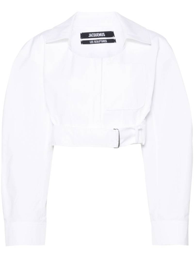 Jacquemus La chemise Obra cropped shirt - White von Jacquemus