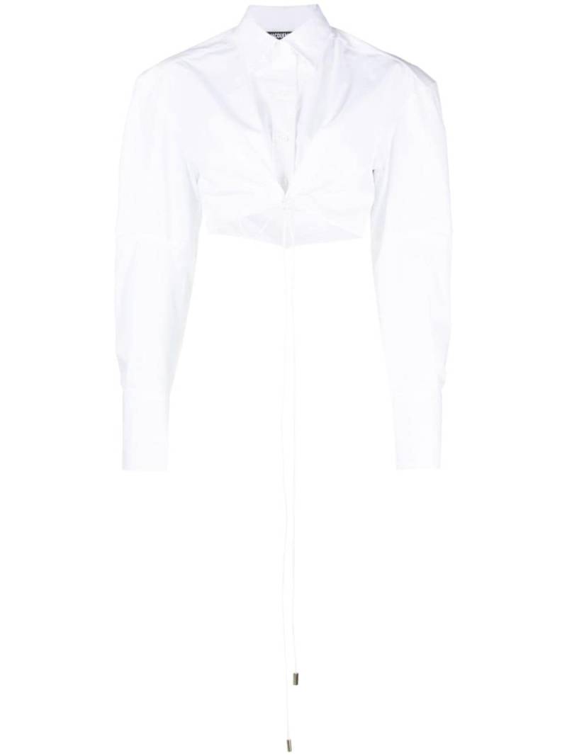 Jacquemus La chemise Plidao cropped shirt - White von Jacquemus