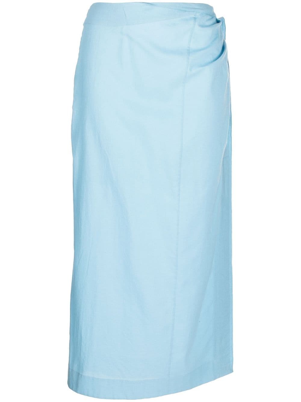 Jacquemus La jupe Draggiu draped maxi skirt - Blue von Jacquemus