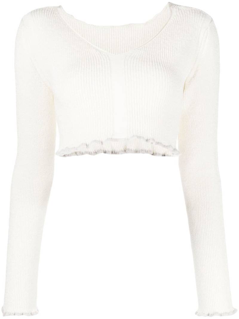 Jacquemus La maille Santon cropped jumper - White von Jacquemus