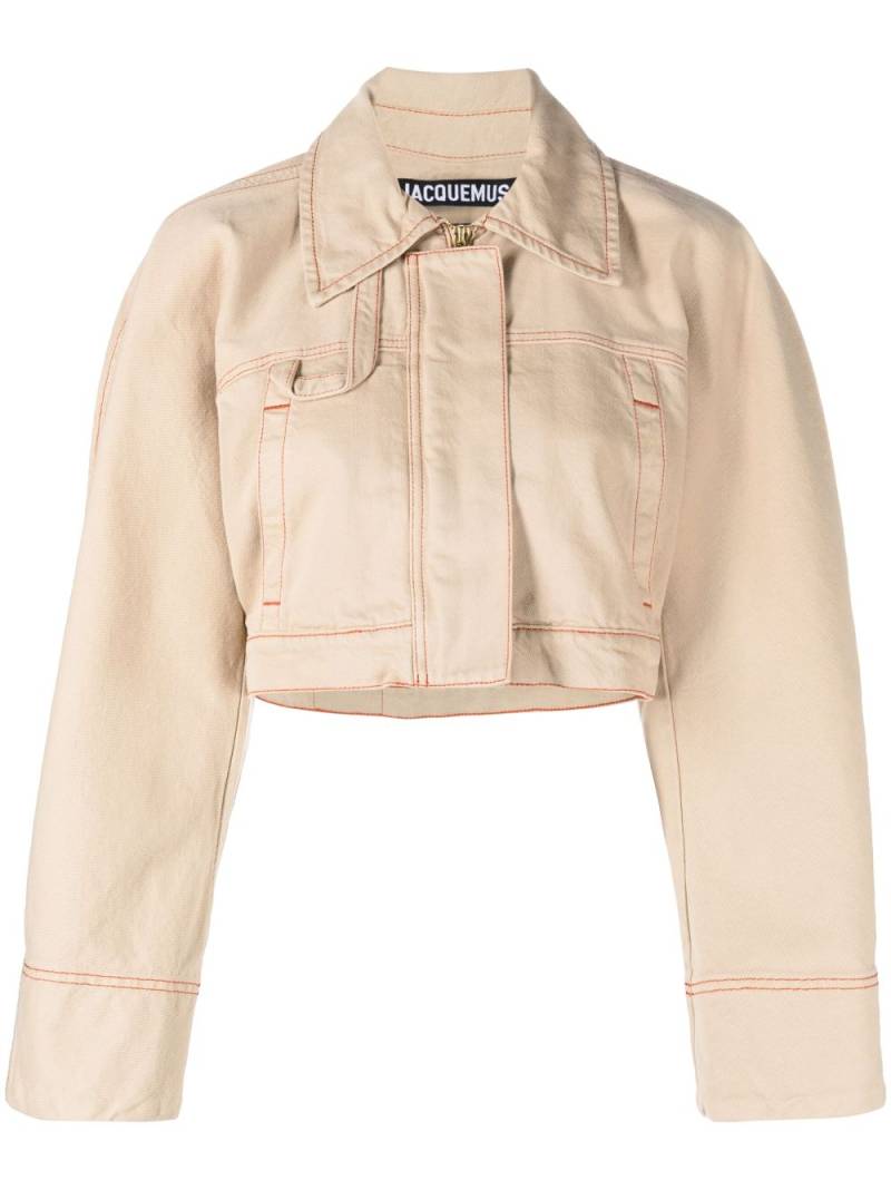 Jacquemus La veste de Nîmes Meio cropped denim jacket - Neutrals von Jacquemus