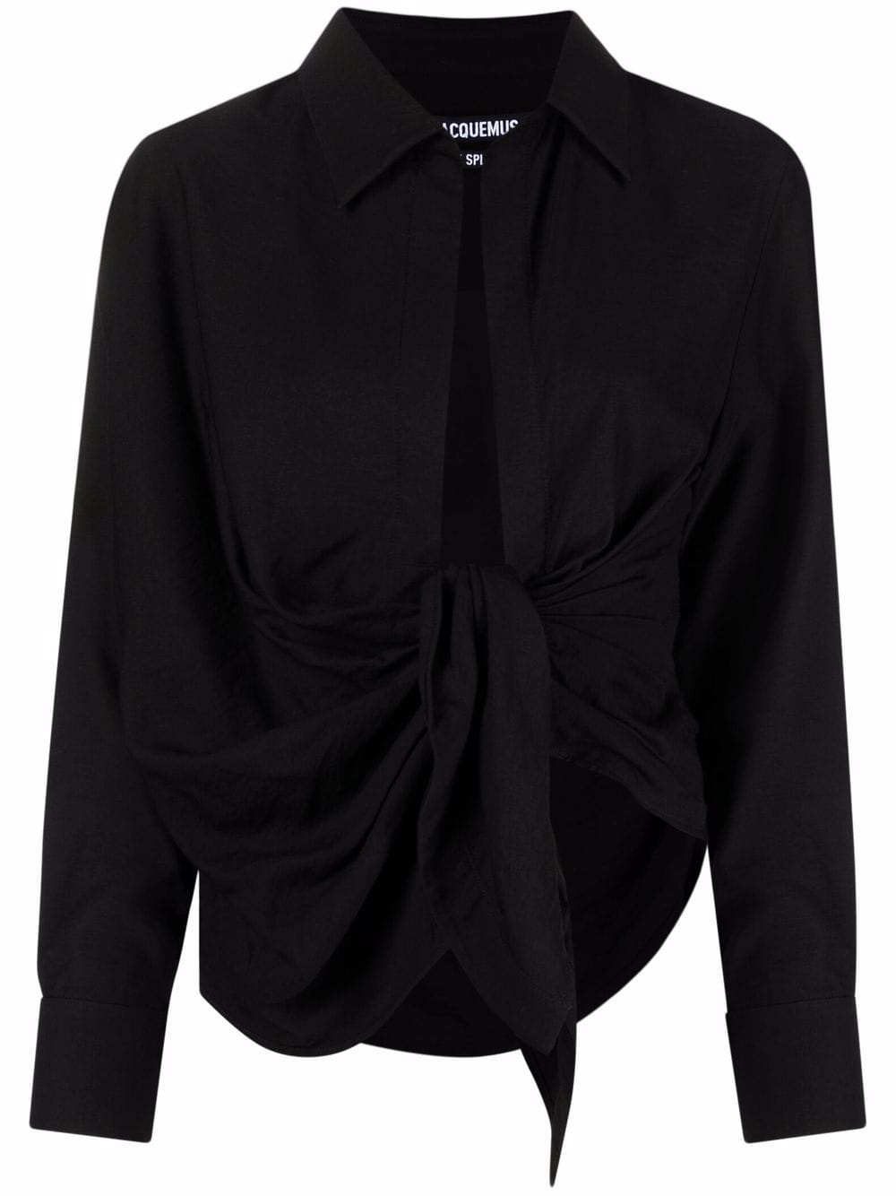 Jacquemus La Chemise Bahia draped shirt - Black von Jacquemus