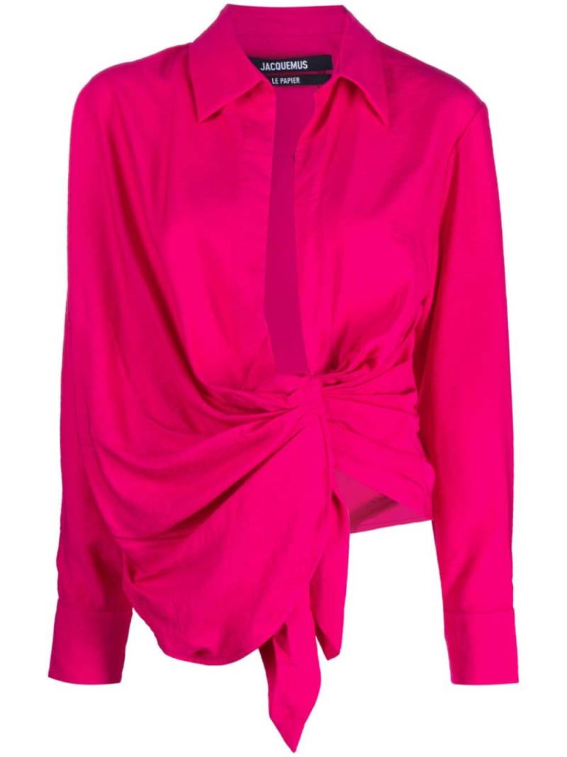 Jacquemus Le Bahia long-sleeve shirt - Pink von Jacquemus
