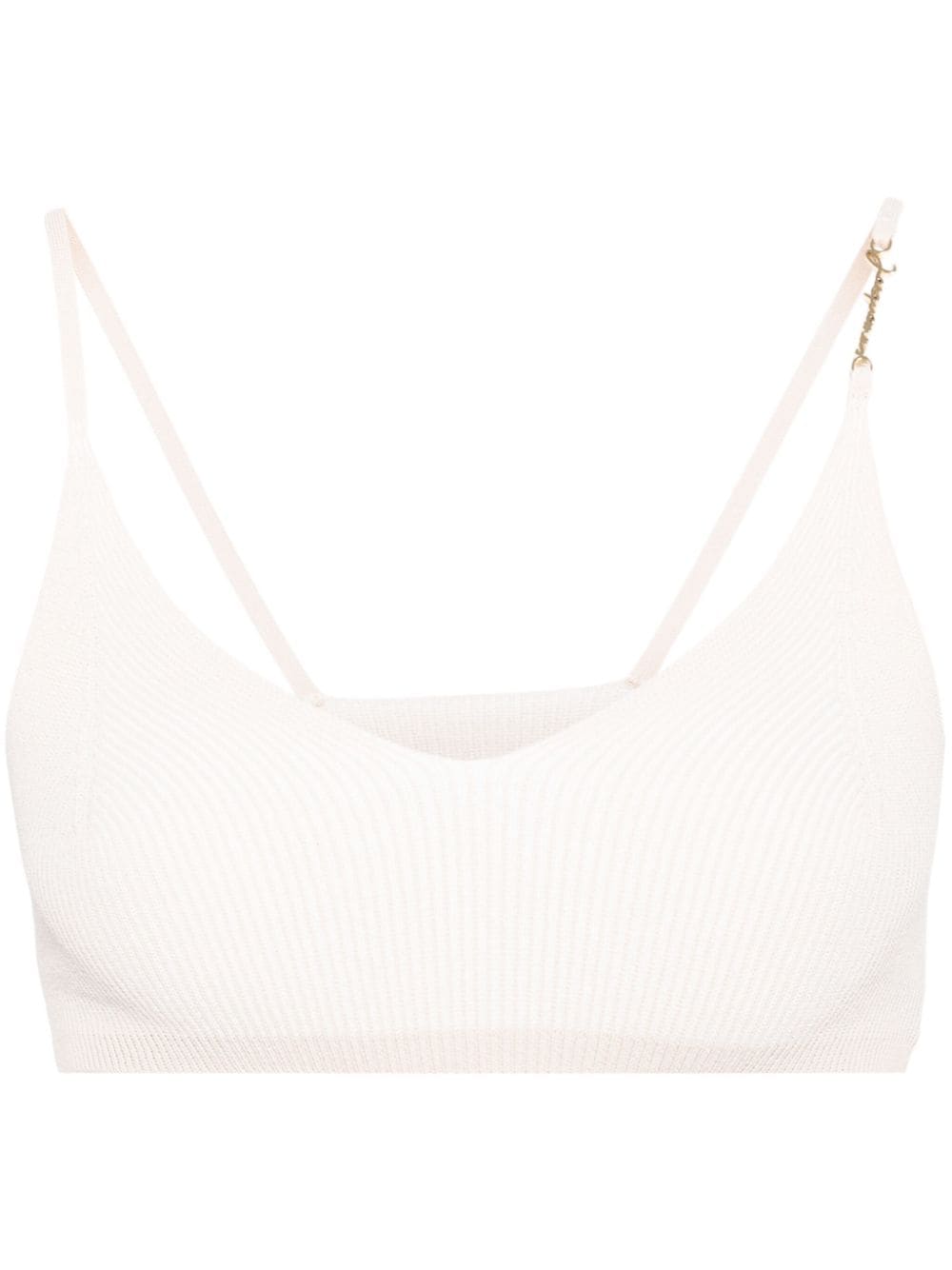 Jacquemus Le Bandeau Pralu ribbed crop top - Neutrals von Jacquemus