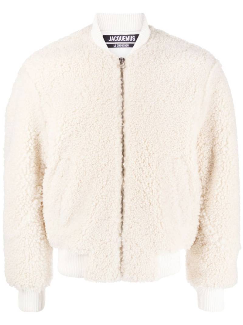 Jacquemus Le Blouson Pilou shearling bomber jacket - White von Jacquemus