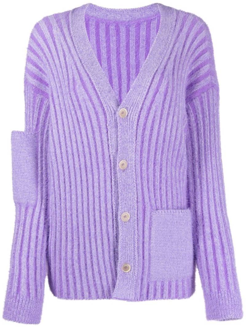 Jacquemus Le Cardigan Neve sleeve-pocket jacket - Purple von Jacquemus