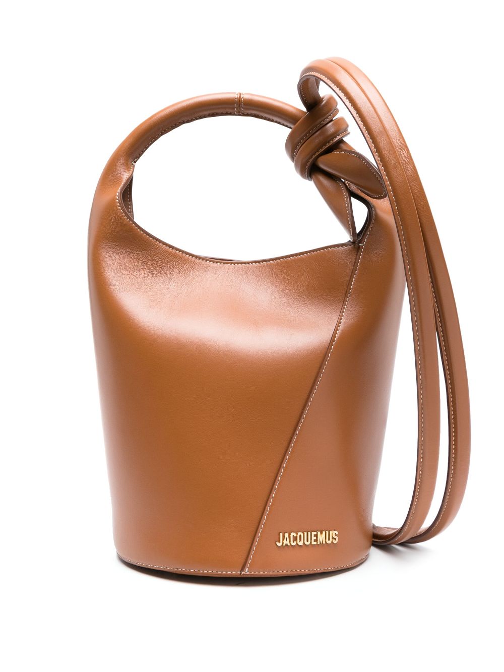 Jacquemus Le Petit Tourni leather bucket bag - Brown von Jacquemus